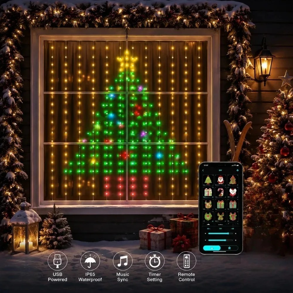 Smart Home Lighting Control - LED Pixel Curtain Lights Bluetooth APP