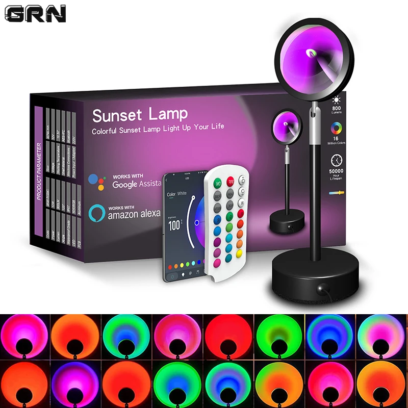 Smart LED Sunset Lamp Colorful - Smart Home Lighting Control recension och pris