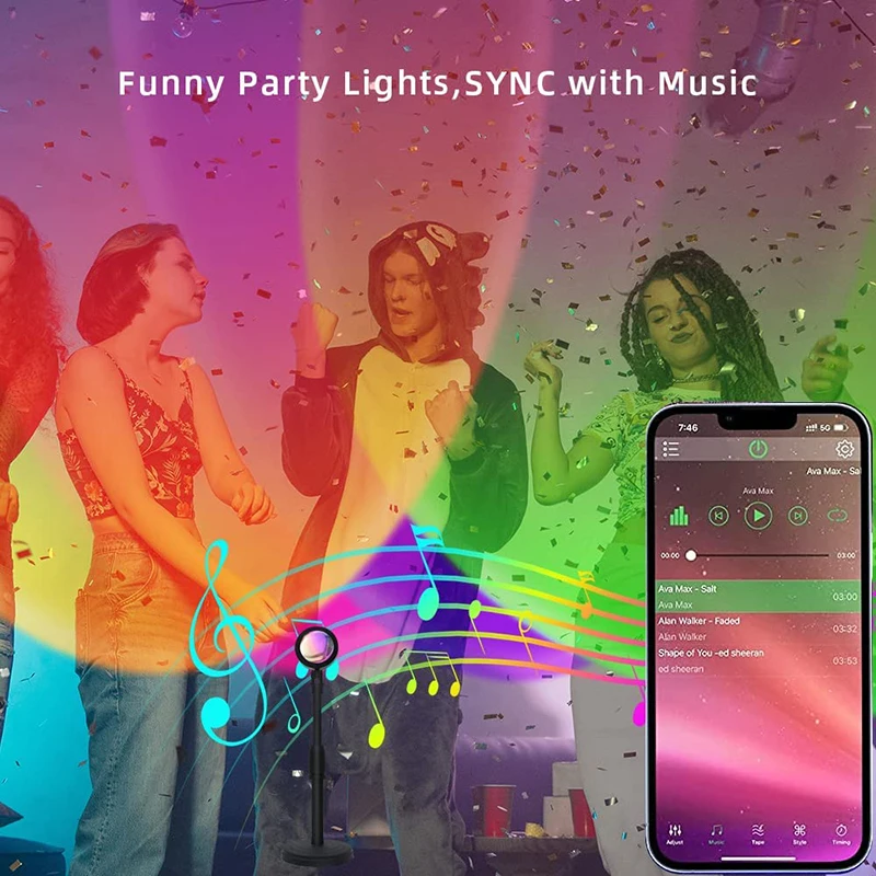 Smart LED Sunset Lamp Colorful - Smart Home Lighting Control recension och pris