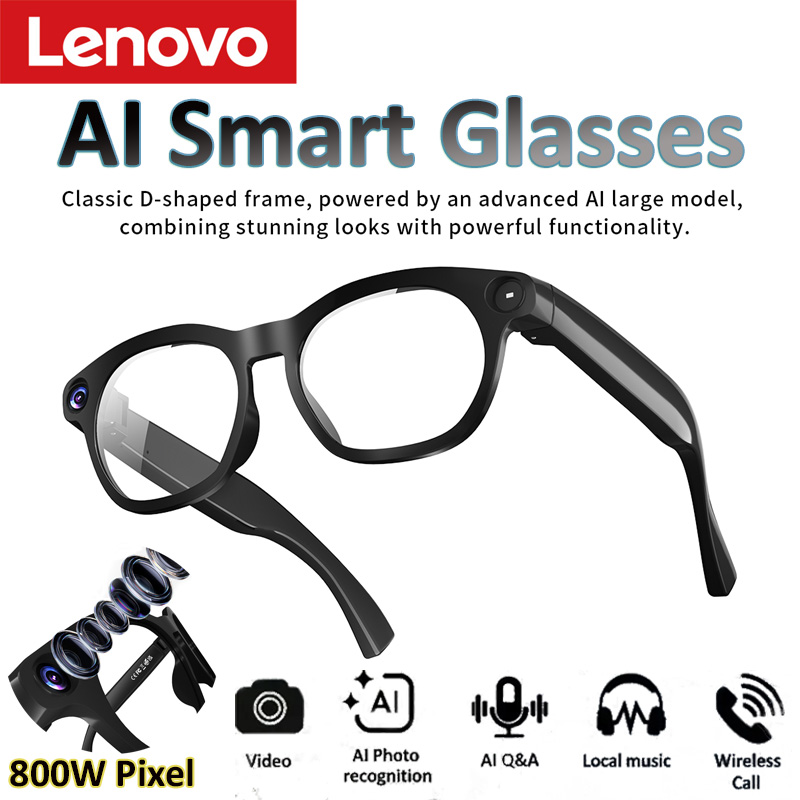 Lenovo AI Smart Glasses 8MP HD - Smart Home Ai recension och pris