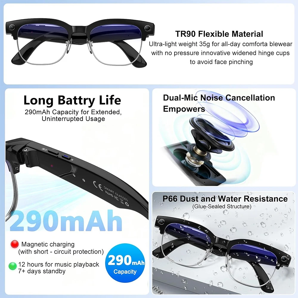4K Smart AI Glasses 8MP Camera - Smart Home Ai recension och pris