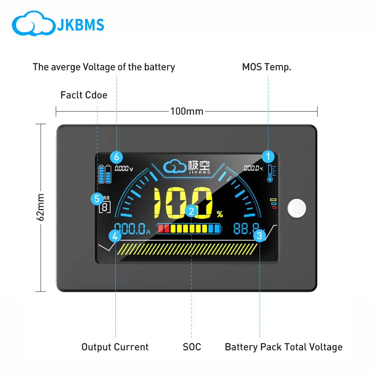 JIKONG JK BMS LCD Display Scre - Smart Energy Monitor recension och pris