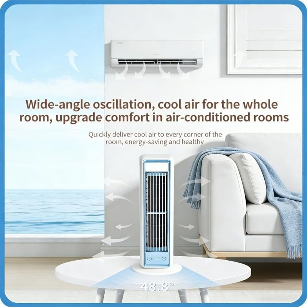 3600mAh USB Rechargeable Tower - Smart Home Ventilation recension och pris