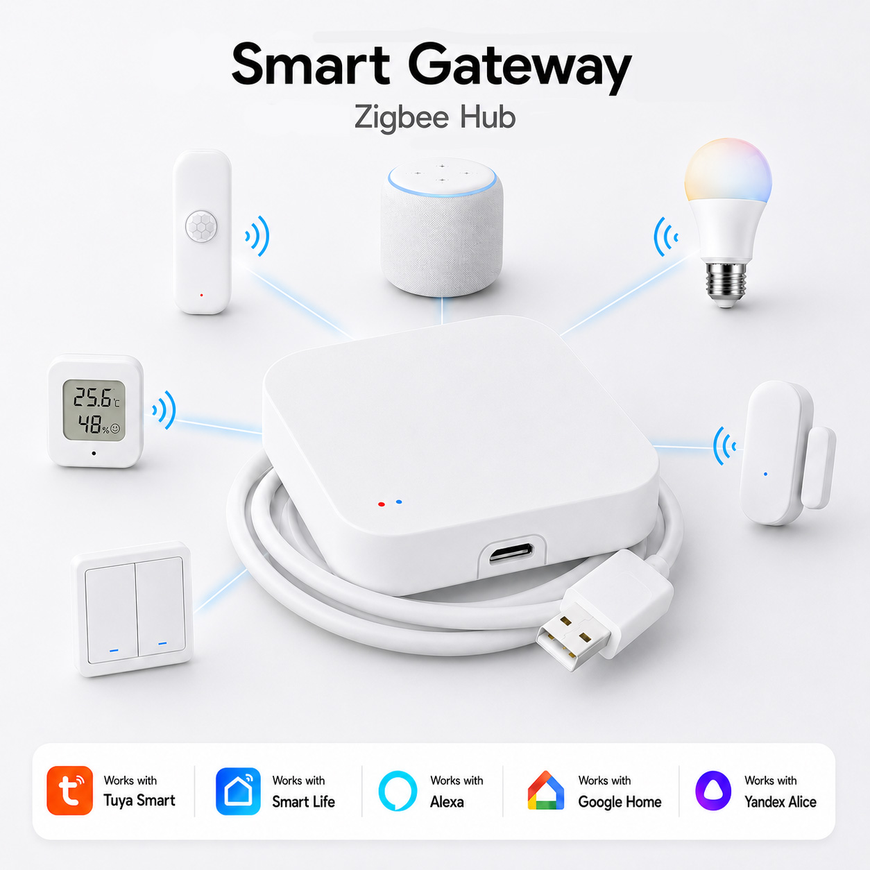 Tuya Zigbee 3.0 Gateway Wifi M - Smart Home Bridge recension och pris