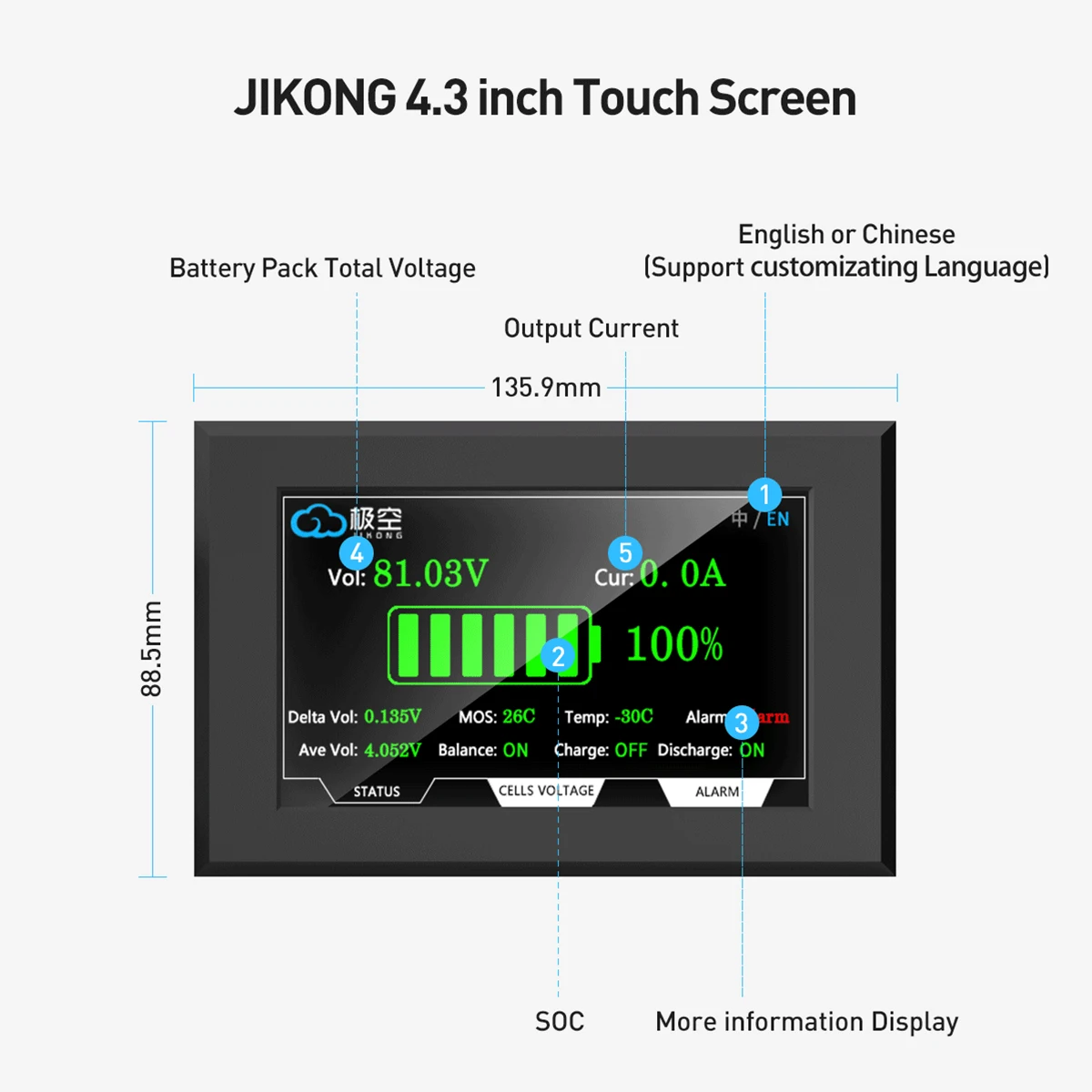 JIKONG V19 Display JKBMS 3.2 I - Smart Energy Monitor recension och pris