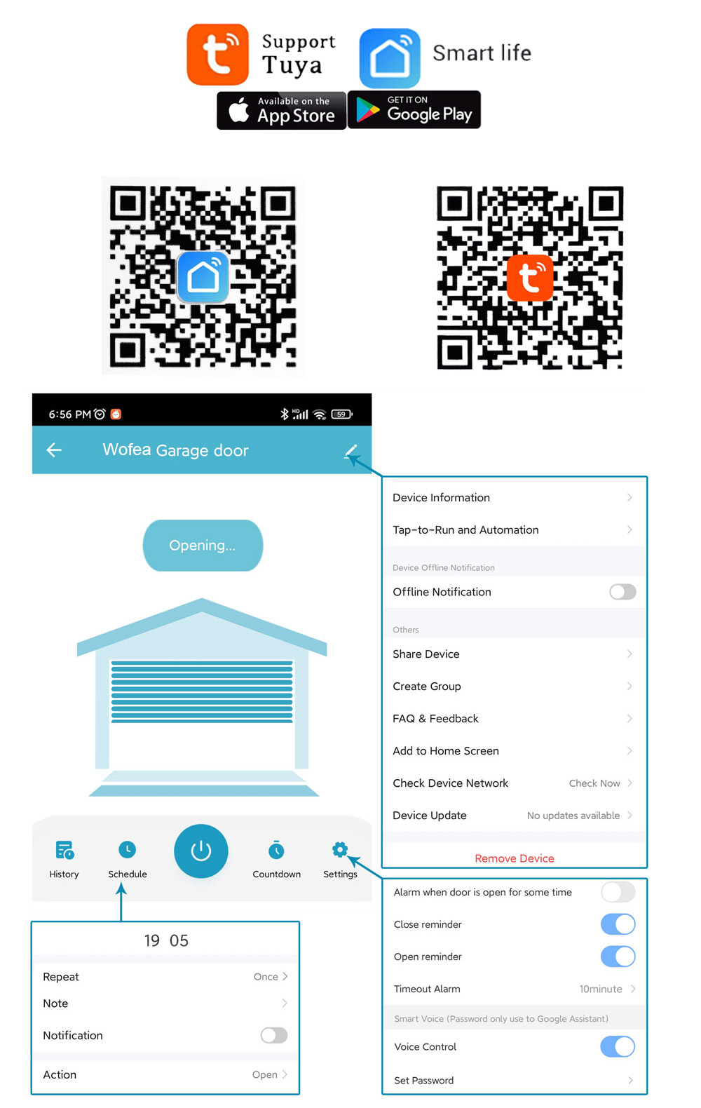 Wofea Tuya Smart WIFI 2.4G Gar - Smart Home Gira recension och pris